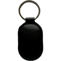 Keychain with a Merlion ID Em-Marine chip, 125kHz, EM-Leather, oval, in a leather case, black (EM-Leather oval)