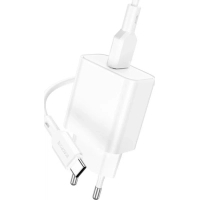 Зарядний пристрій BOROFONE USB QC3.0 + cable USB to USB-C 18W white (6974443388596)