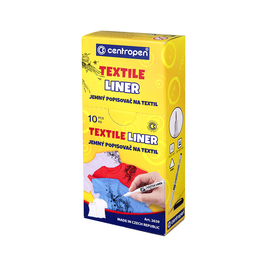 Маркер Centropen Textile Liner 2639 0.6-0.8 мм чорний (2639/01)