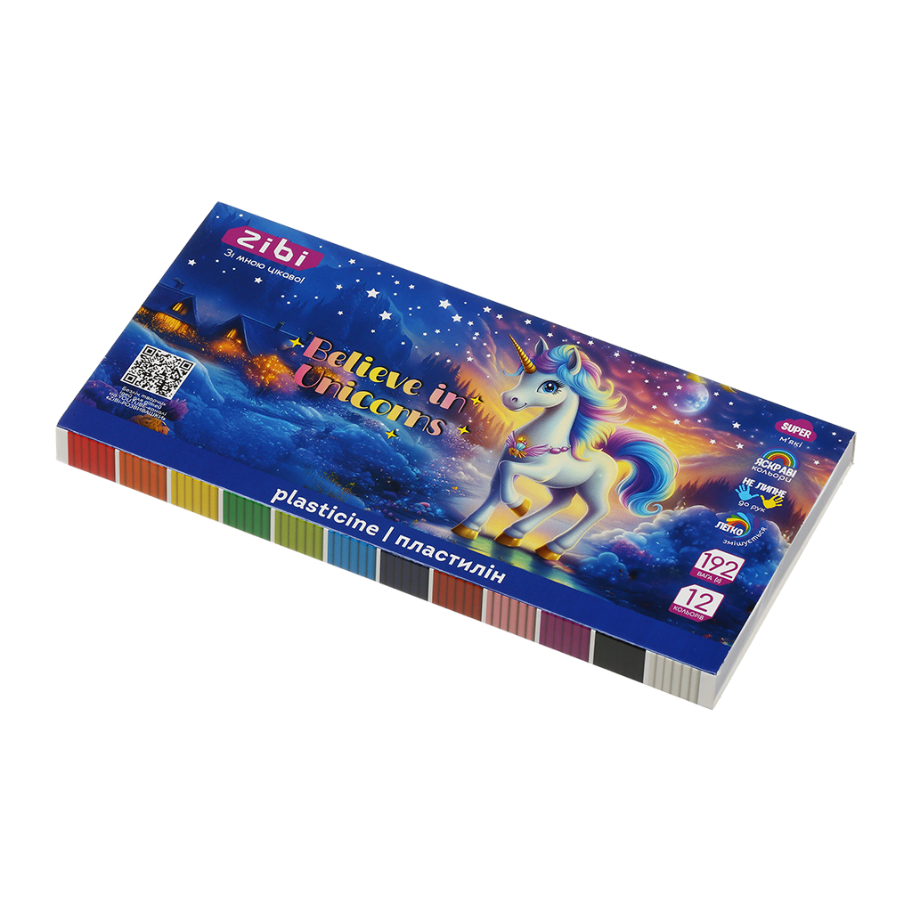 Пластилін ZiBi KIDS Line UNICORN 12 кольорів, 192 г (ZB.6282) Пластилін ZiBi KIDS Line UNICORN 12 кольорів, 192 г (ZB.6282)