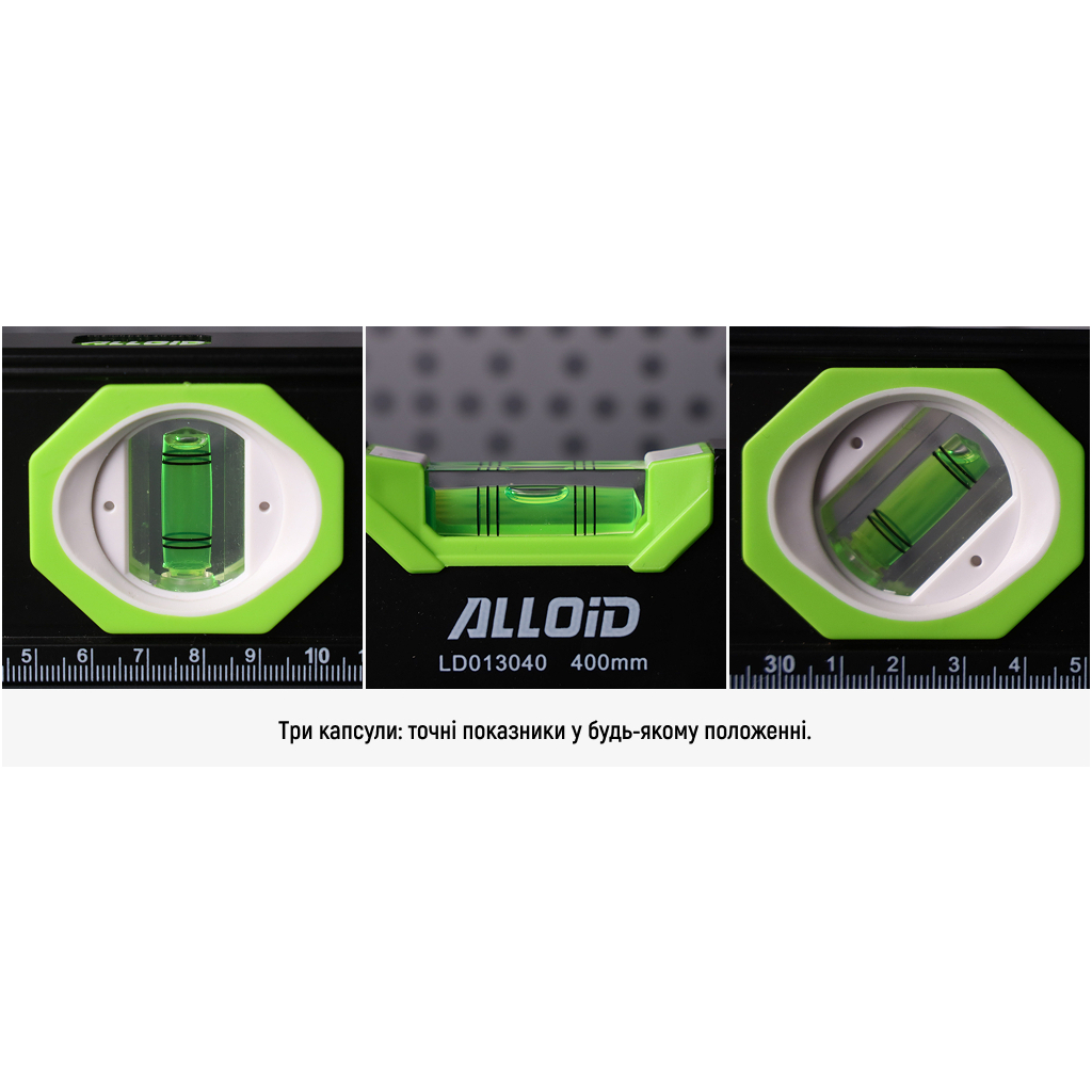Рівень Alloid Pro, 60см, 3 капсули, з магнітом (LD-013060)