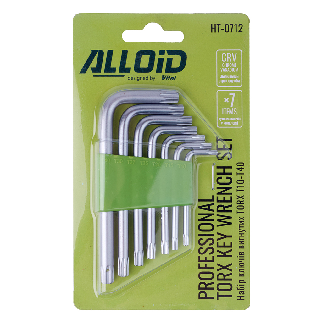 Ключ Alloid вигнутий TORX, 7шт. (HT-0712) Ключ Alloid вигнутий TORX, 7шт. (HT-0712)