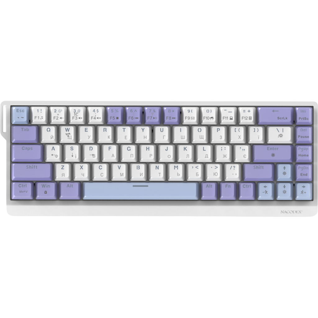 Клавіатура Ajazz NacodeX NK68 V2 Red Switch LED USB UA Purple/White/Blue (NK68-V2-R-PWB)