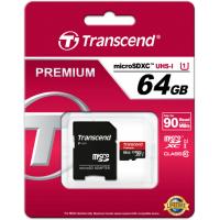 Карта пам'яті Transcend 64Gb microSDXC Class10 UHS-I+ SD-adapter (TS64GUSDU1)