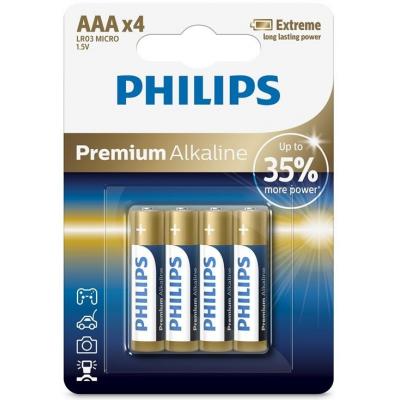 Battery PHILIPS AAA LR03 Premium Alkaline * 4 (LR03M4B/10)