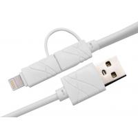 Дата кабель USB 2.0 AM to Lightning + Micro 5P 1.0m white XoKo (SC-210-WH)