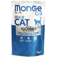 Wet food for cats Monge Cat Grill Senior mackerel, mackerel 85 g (pieces in a vein) (8009470013666)