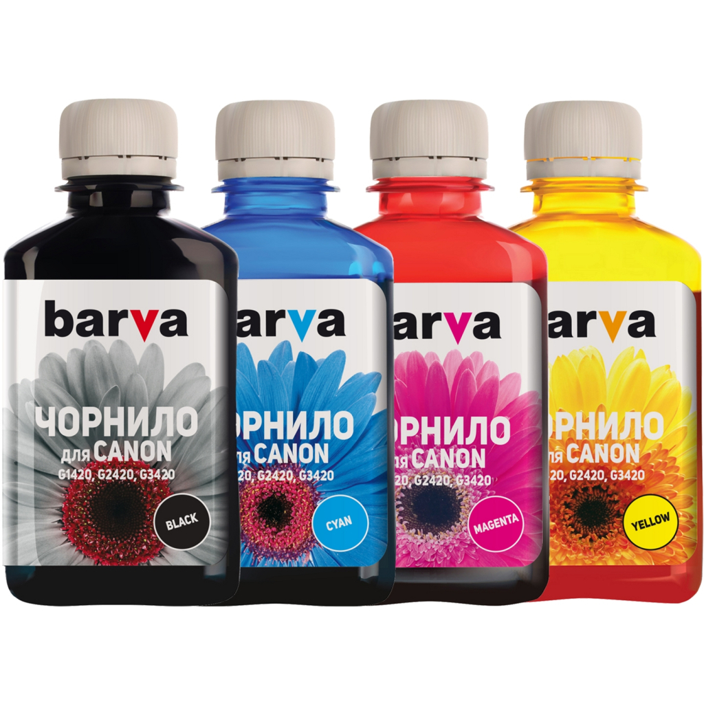Чорнило Barva Canon GI-41 SET 4x180 мл (CGI41-180-MP) Чорнило Barva Canon GI-41 SET 4x180 мл (CGI41-180-MP)