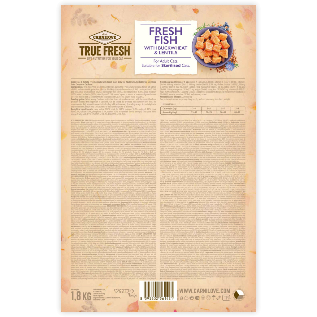 Сухий корм для кішок Carnilove True Fresh Cat Fish 1.8 кг (8595602561421)
