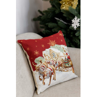 Provence tapestry pillowcase PRESENT 45x45cm Santa's sleigh (4823093450554)