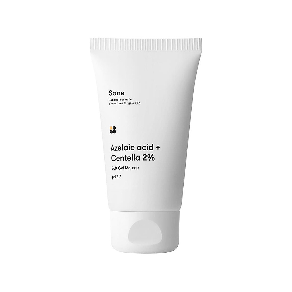 Гель для вмивання Sane Azelaic Acid + Centella 2% Soft Gel-Mousse pH 6.7 40 мл (4820266830021)