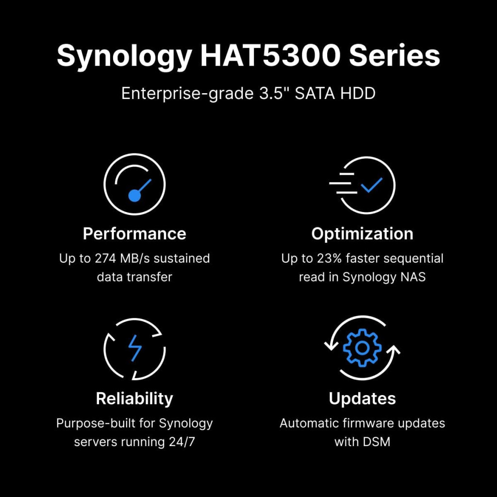 Жорсткий диск для сервера Synology 3.5" 4TБ SATA 7200 (HAT5300-4T)