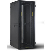 Floor cabinet Kingda 42U 19" 600x1000, RAL9004, perf. door, disassembled (KD-002-6042M)