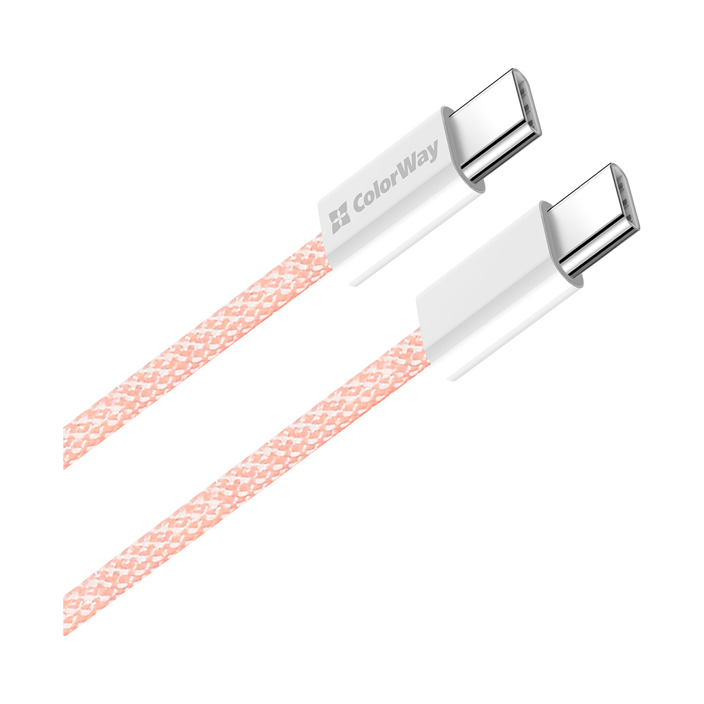 Дата кабель USB-C to USB-C 1.0m 60W 3.0А pink ColorWay (CW-CBPDCC061-P)