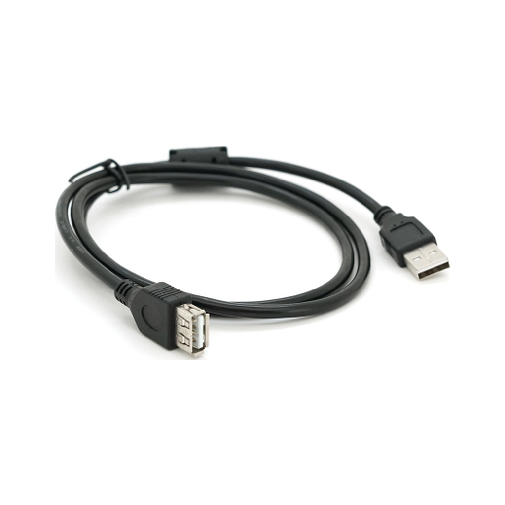 Дата кабель USB 2.0 AM/AF 1.0m ferrite black Voltronic (YT-AM/AF-1.0B)