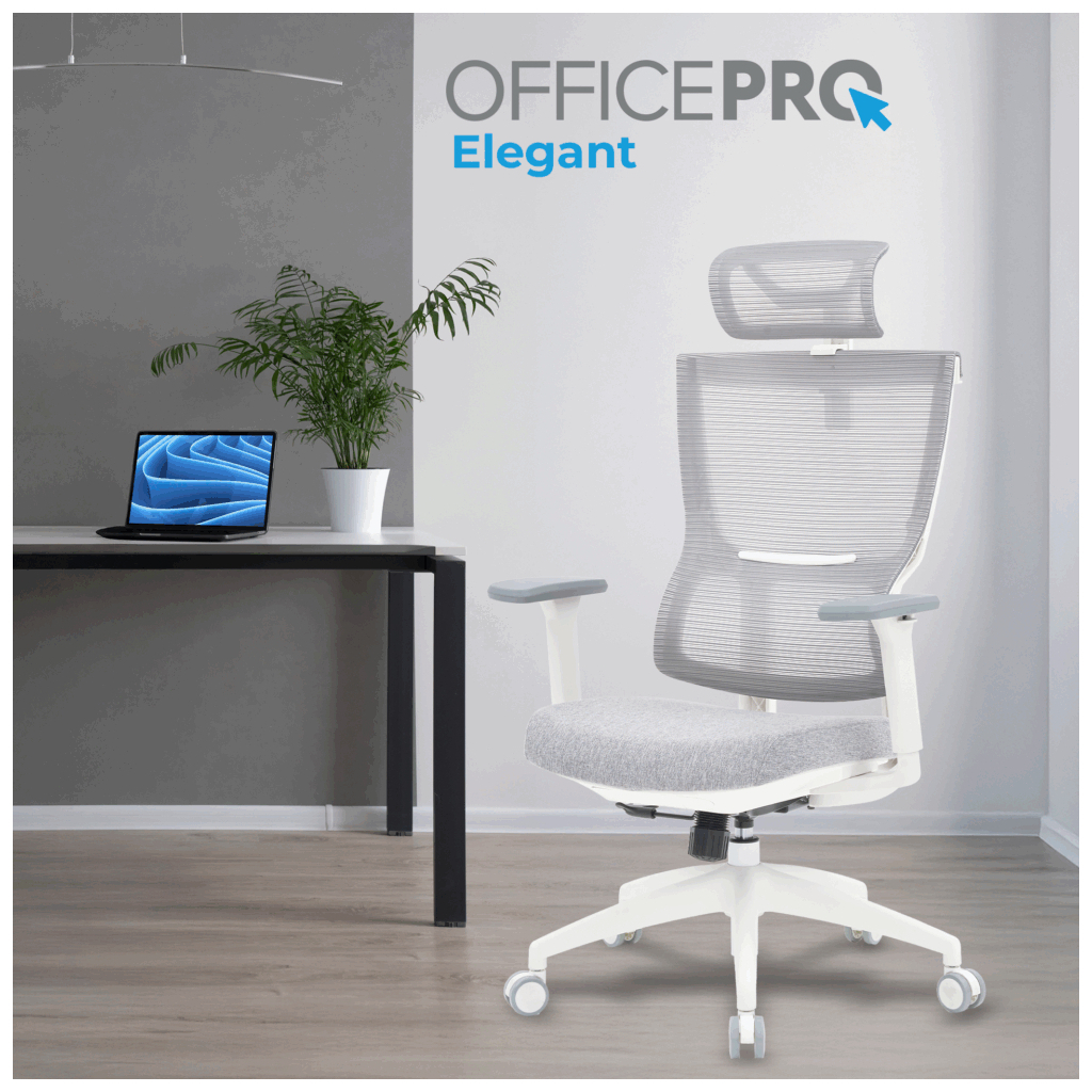 Офісне крісло OfficePro Elegant OC600-W-LG-LG (OC600-W-LG-LG)
