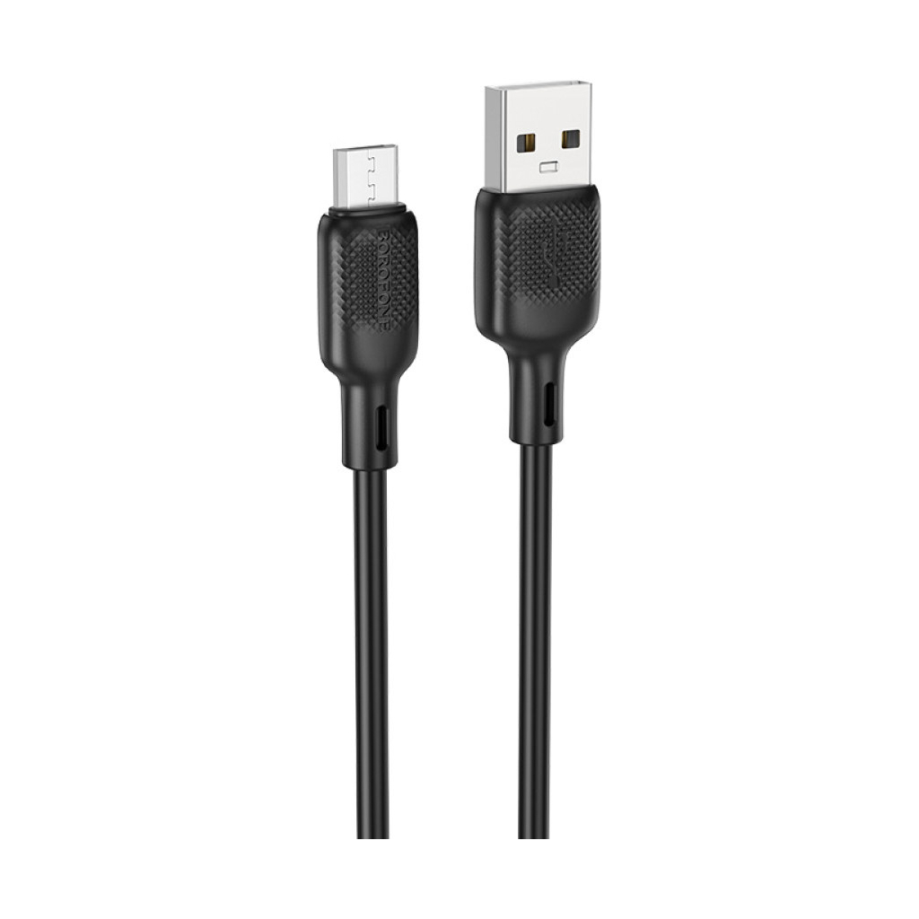 Дата кабель USB 2.0 AM to USB-C 1.0m 60W silicone black BOROFONE (6941991115455)