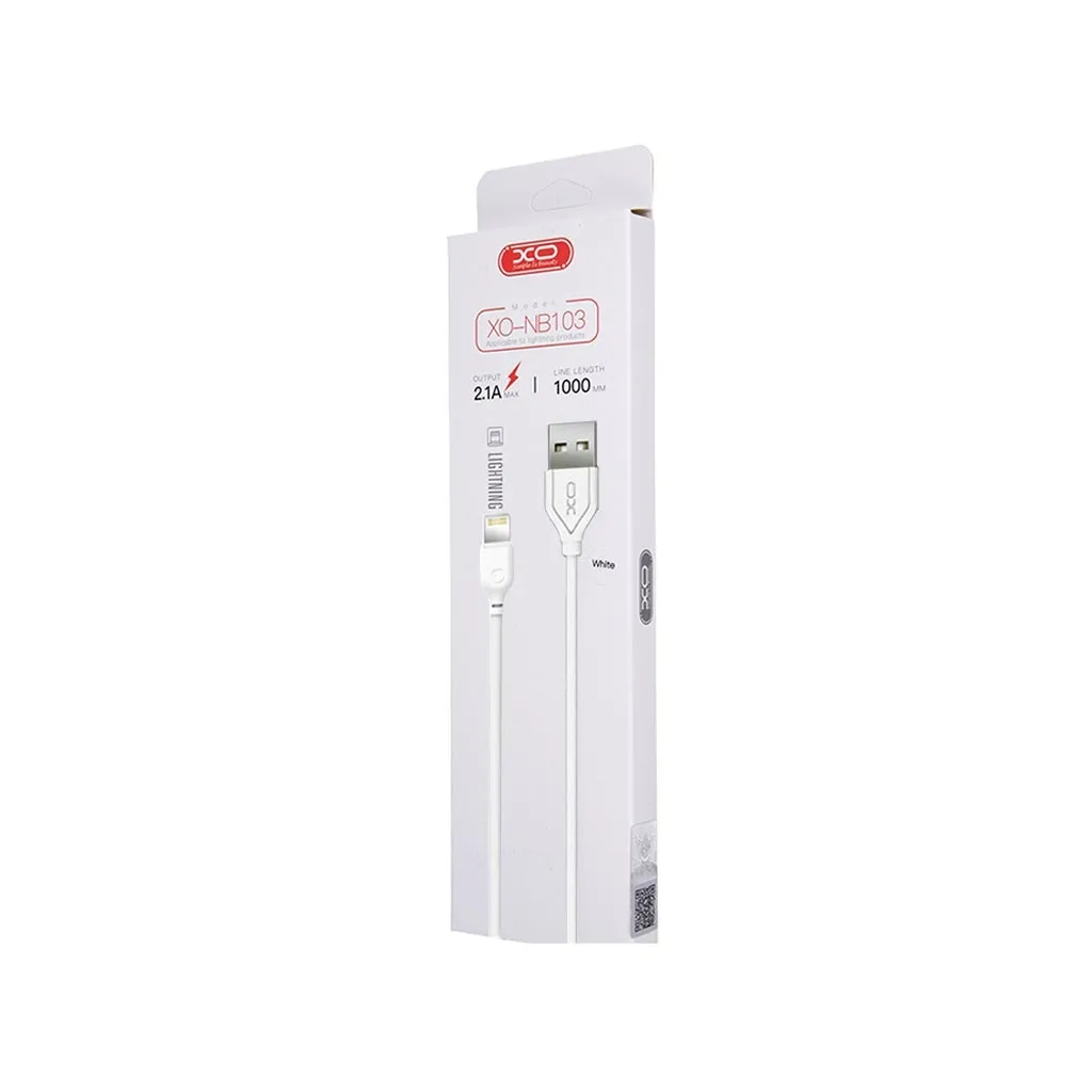 Дата кабель USB 2.0 AM to Lightning 2.0m 2.1A white XO (XO-NB-103-L-2-WH) Дата кабель USB 2.0 AM to Lightning 2.0m 2.1A white XO (XO-NB-103-L-2-WH)