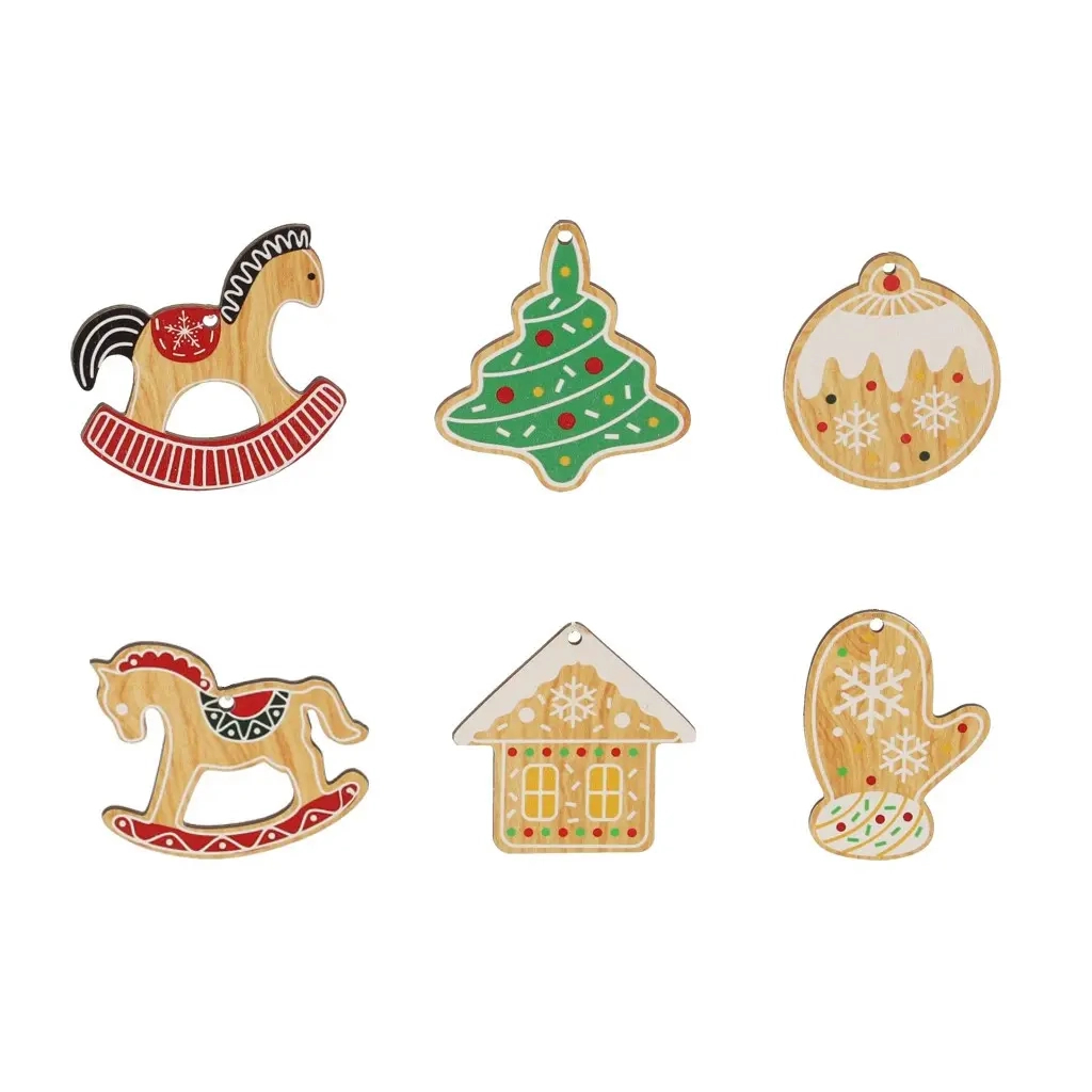 Прикраса декоративна Chomik Новорічні атрибути, дерево, 18шт, кольорові (5900779897052_2) Прикраса декоративна Chomik Новорічні атрибути, дерево, 18шт, кольорові (5900779897052_2)