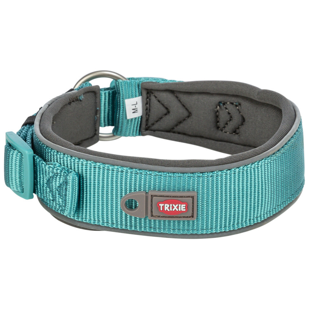 Нашийник для тварин Trixie Premium екстраширокий XS–S 27–35 см 25 мм аква-графіт (4053032677609)