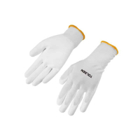 Protective gloves Tolsen polyester with PU coating white XL (10) (45501)