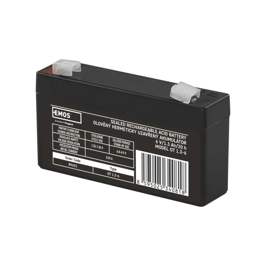 Батарея до ДБЖ EMOS B9651 AGM 6V 1.3Ah fast 4,7mm (B9651)