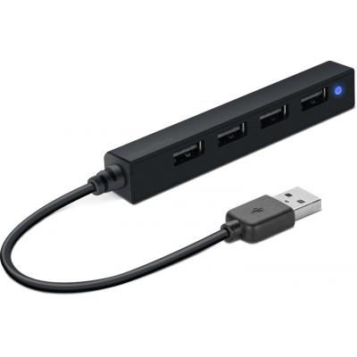 Speedlink SNAPPY SLIM USB Hub, 4-Port, USB 2.0, Passive, Black (SL-140000-BK)