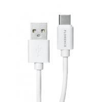 Дата кабель USB 2.0 AM to Type-C 1.0m 2A White Florence (FL-2110-WT)