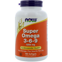 Fatty acids Now Foods Super Omega 3-6-9 1200mg, 180 gelatin capsules (NOW-01841)