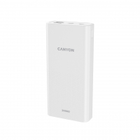 Батарея універсальна Canyon 20000mAh, Input 5V/2A, Output 5V/2.1A(Max), White (CNE-CPB2001W)