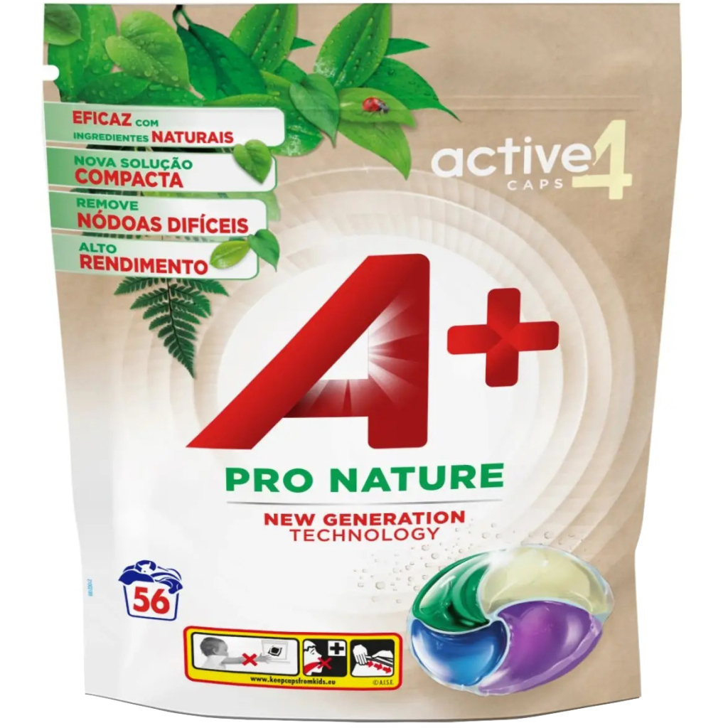 Капсули для прання A+ Pro Nature 4 в 1 56 шт. (8435495830788/8435495836186)
