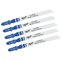 Milwaukee cloth for electric jigsaw T101A Bi-Metal 75mm/ tooth pitch 2.5mm, 5pcs (4932274651)