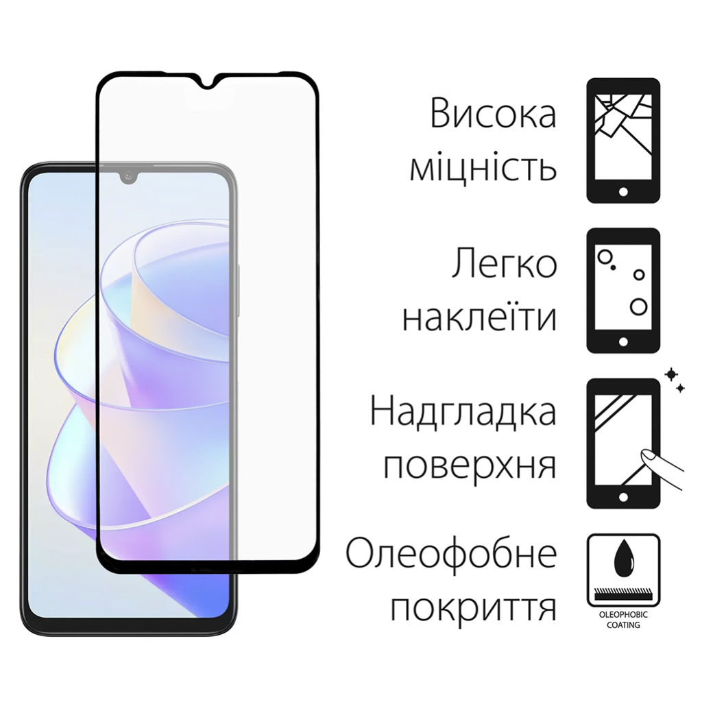 Скло захисне Dengos Full Glue HONOR X7a (black) (TGFG-334)