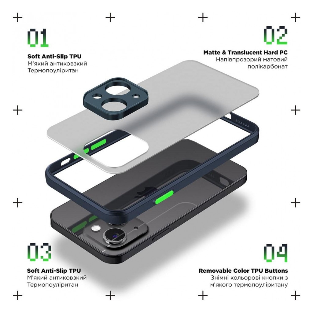Чохол до мобільного телефона Armorstandart Frosted Matte Samsung A05s (A057) Navy Blue (ARM72575) Чохол до мобільного телефона Armorstandart Frosted Matte Samsung A05s (A057) Navy Blue (ARM72575)