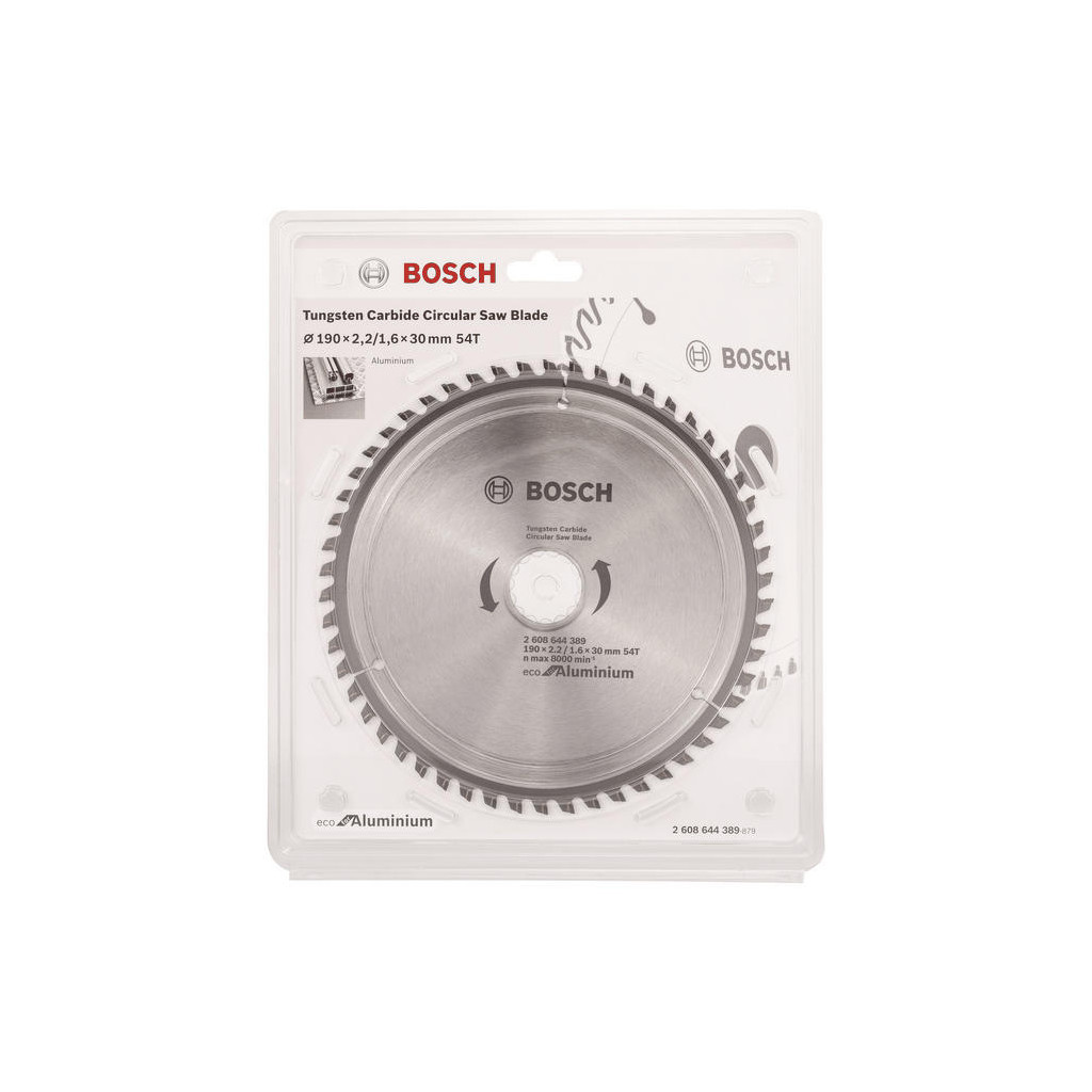 Диск пильний Bosch Eco for Aluminium 190x2.42/1.6x30мм 54TCG (2.608.644.389)