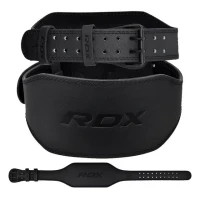 Athletic belt RDX 6 leather Full Black S (WBS-6FB-S)
