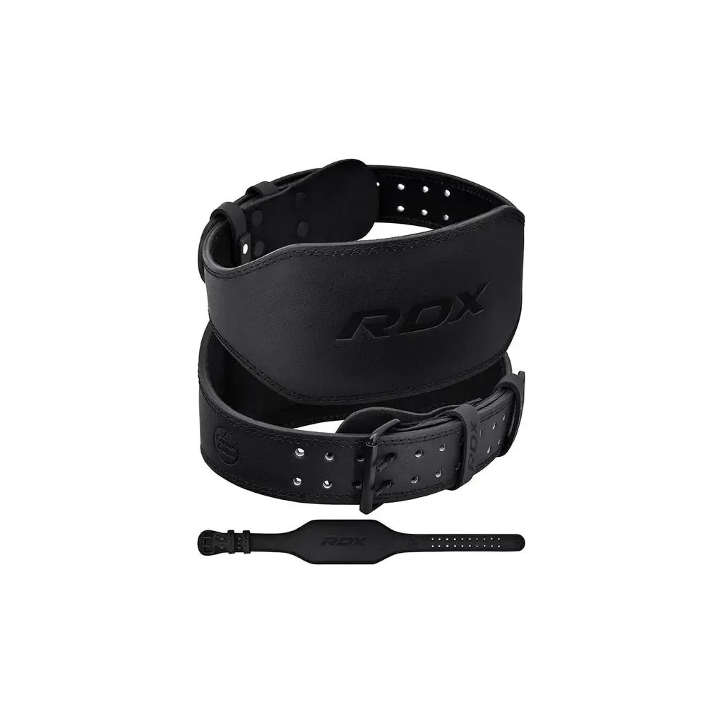 Атлетичний пояс RDX 6 шкіряний Full Black S (WBS-6FB-S)