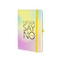 Notebook Optima A5 NEVER SAY NO, hardcover paper, rubber, white block line (O20812-41)
