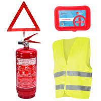 Set of technical assistance Poputchik with fire extinguisher VP-2 "Economic" (VP-2+Sign+First aid kit+Vest) (33-017-IS)