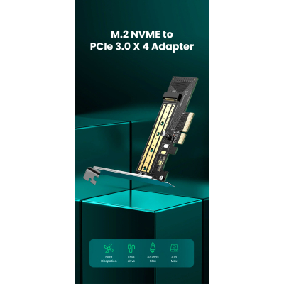 Контролер Ugreen PCI-E 3.0 for SSD M.2 (NVMe) x4 CM302 (70503)