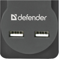 Мережевий фільтр живлення Defender DFS 751, 1.8m, 5роз., 2xUSB (99751)