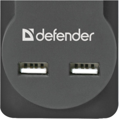 Мережевий фільтр живлення Defender DFS 751, 1.8m, 5роз., 2xUSB (99751)