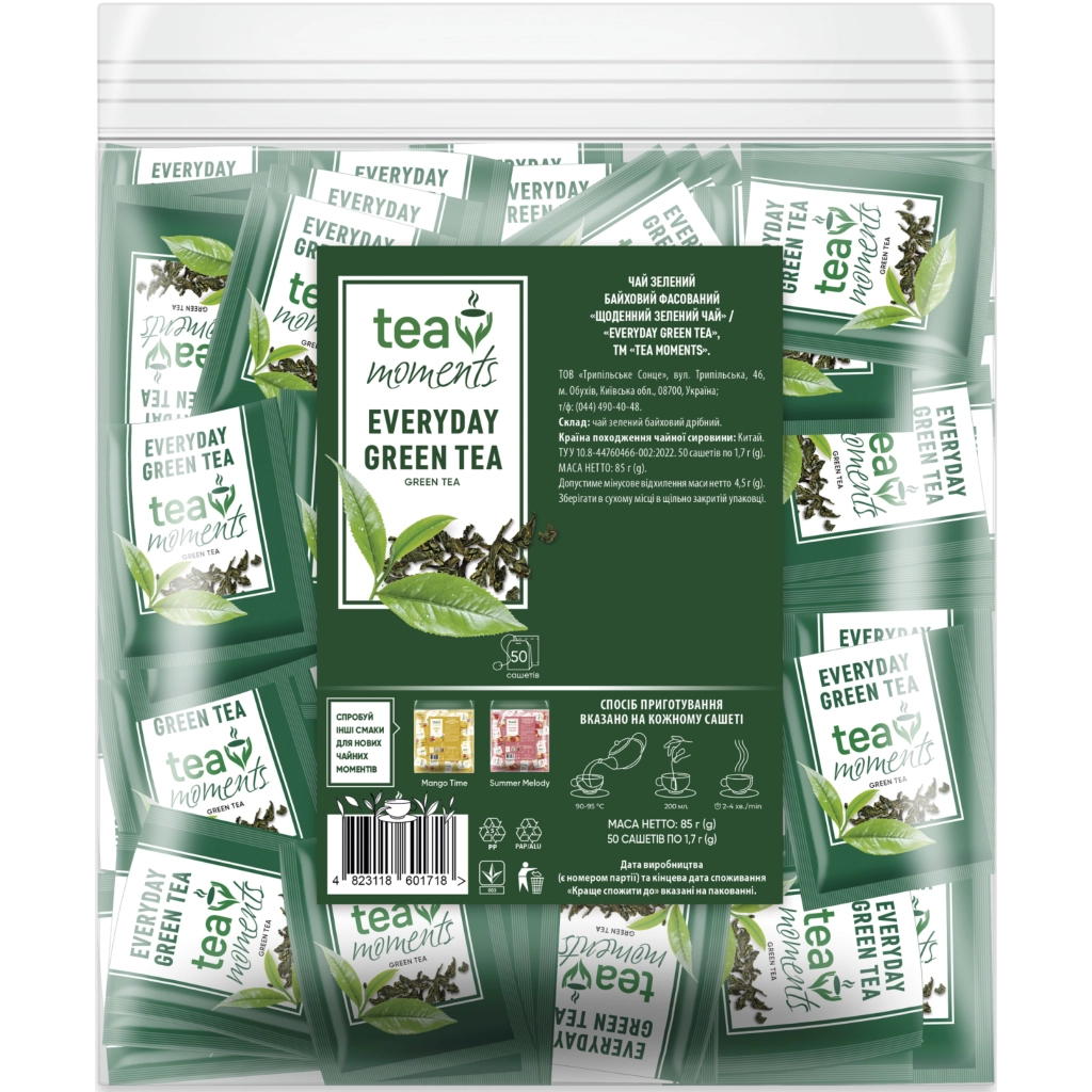 Чай Tea Moments Everyday Green Tea зелений 50х1.7 г (tm.01718)