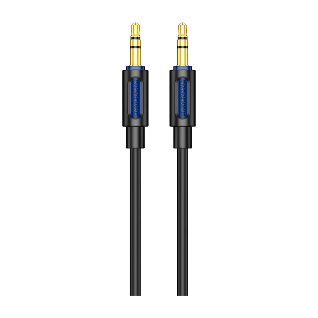 Кабель мультимедійний 3.5mm M to 3.5mm M 1.0m silicone black BOROFONE (6941991114373)
