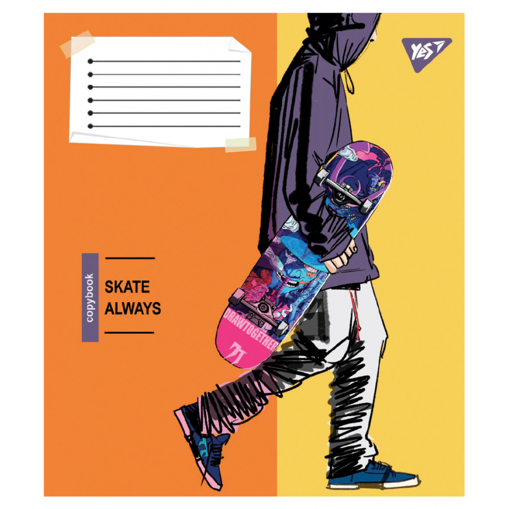 Зошит Yes Skate is always А5 60 аркушів клітинка (767815) Зошит Yes Skate is always А5 60 аркушів клітинка (767815)