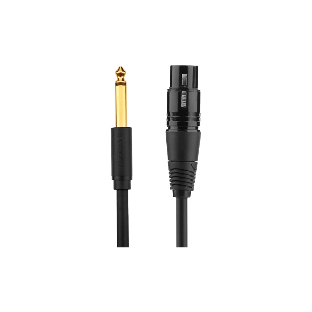 Кабель мультимедійний 6.35mm M to XLR F 5.0m AV131 black Ugreen (20721) Кабель мультимедійний 6.35mm M to XLR F 5.0m AV131 black Ugreen (20721)