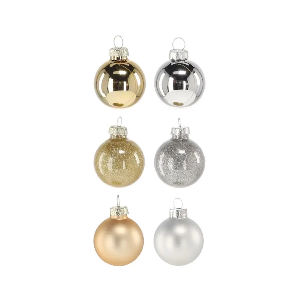 Ялинкова іграшка Chomik скляні кульки 36 шт, 4 см, колір мікс шампань, срібний (5900779882201) Ялинкова іграшка Chomik скляні кульки 36 шт, 4 см, колір мікс шампань, срібний (5900779882201)