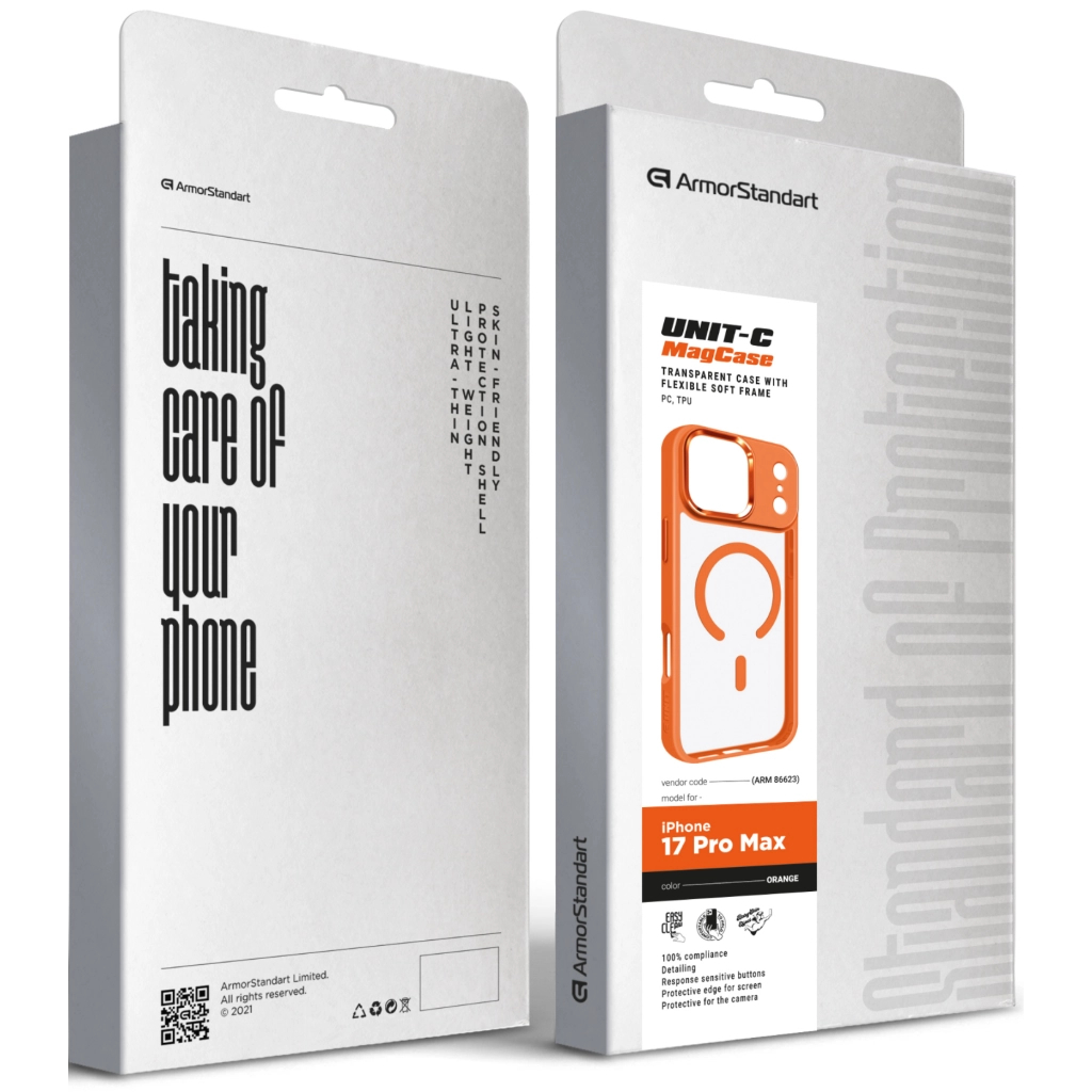 Чохол до мобільного телефона Armorstandart Unit-C MagCase Apple iPhone 17 Pro Max Orange (ARM86623)