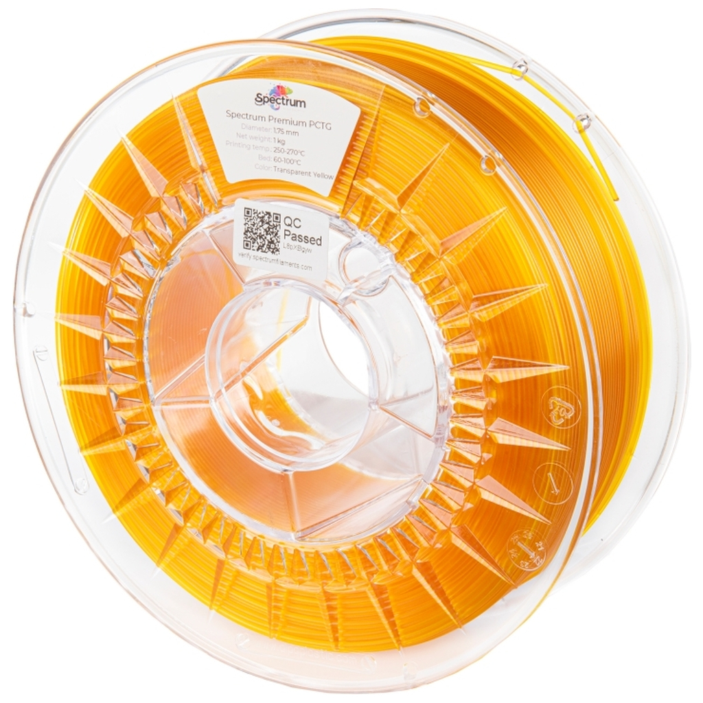 Пластик для 3D-принтера Spectrum PCTG Premium Transparent 1.75mm 1kg Yellow (80737)