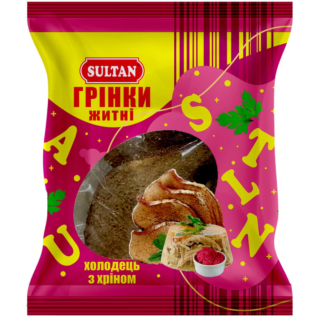 Сухарики Sultan житні "холодець з хріном" 80 г (slt.50991)